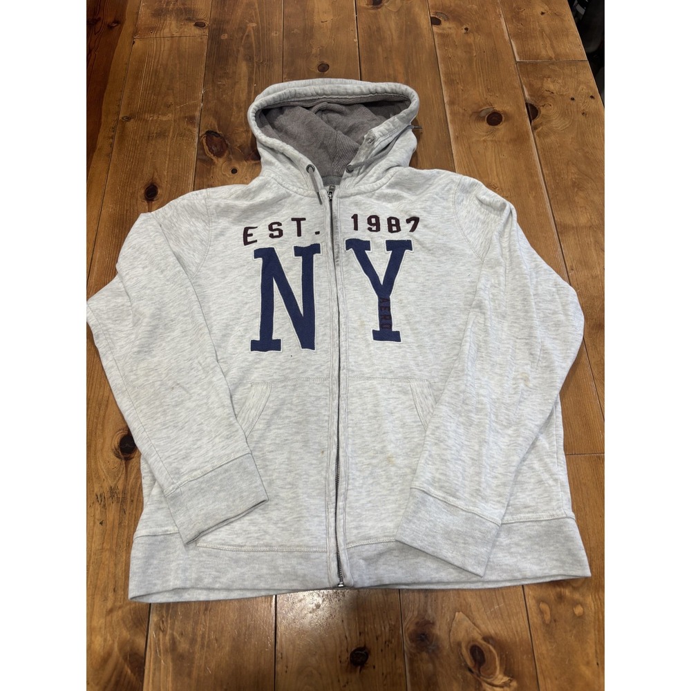 Aeropostale Men's XL Gray Full Zip Hoodie Sweatshirt EST. 1987 NY